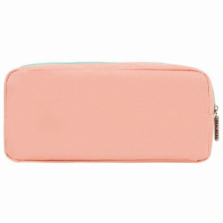 Пенал мягкий BRAUBERG PASTEL, 2 отделения, персиковый, 21х9,5х5см, 272274 