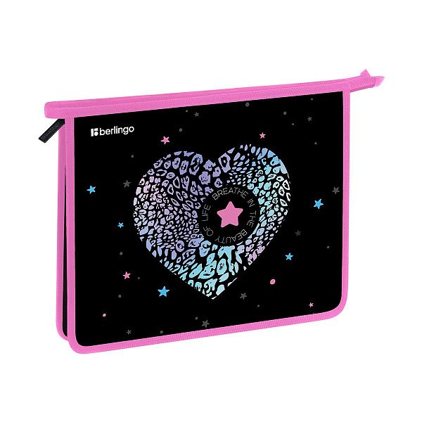 Папка для тетрадей 1 отделение, А5 Berlingo "Beauty", 240*205*40мм, пластик, на молнии