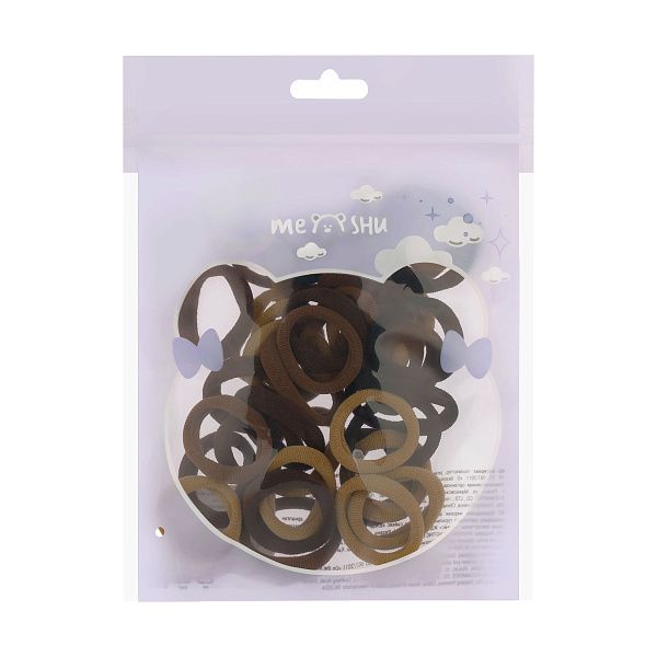 Резинки для волос MESHU, темные ассорти, 40шт., диаметр 2,5см, европодвес