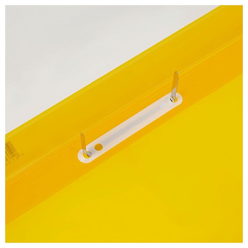 Папка-скоросшиватель пластик. перф. СТАММ А4, 180мкм, желтая с прозр. верхом 