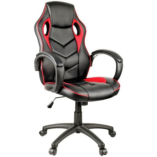 УЦЕНКА-Кресло игровое Helmi HL-S07 "Boost", экокожа/ткань черная/красная