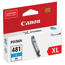 Картридж струйный CANON (CLI-481C XL) для PIXMA TS704 / TS6140, голубой, ресурс 515 страниц, оригинальный, 2044C001