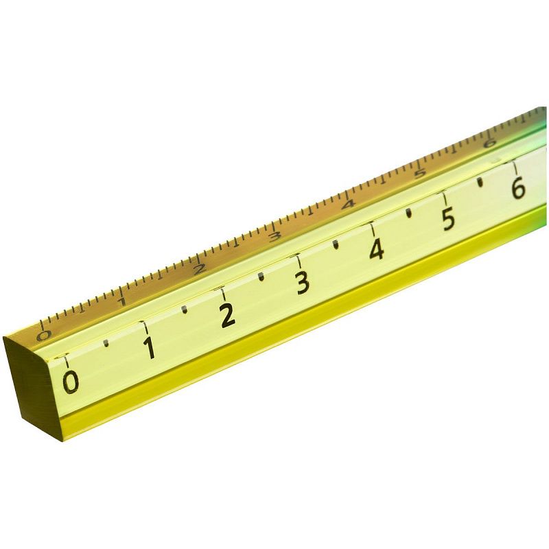 Линейка 15см СТАММ, пластиковая, четырехгранная, голубой/желтый градиент, европодвес 