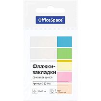 Флажки-закладки OfficeSpace, 12*45мм, 20л.*4 неоновых цвета, европодвес