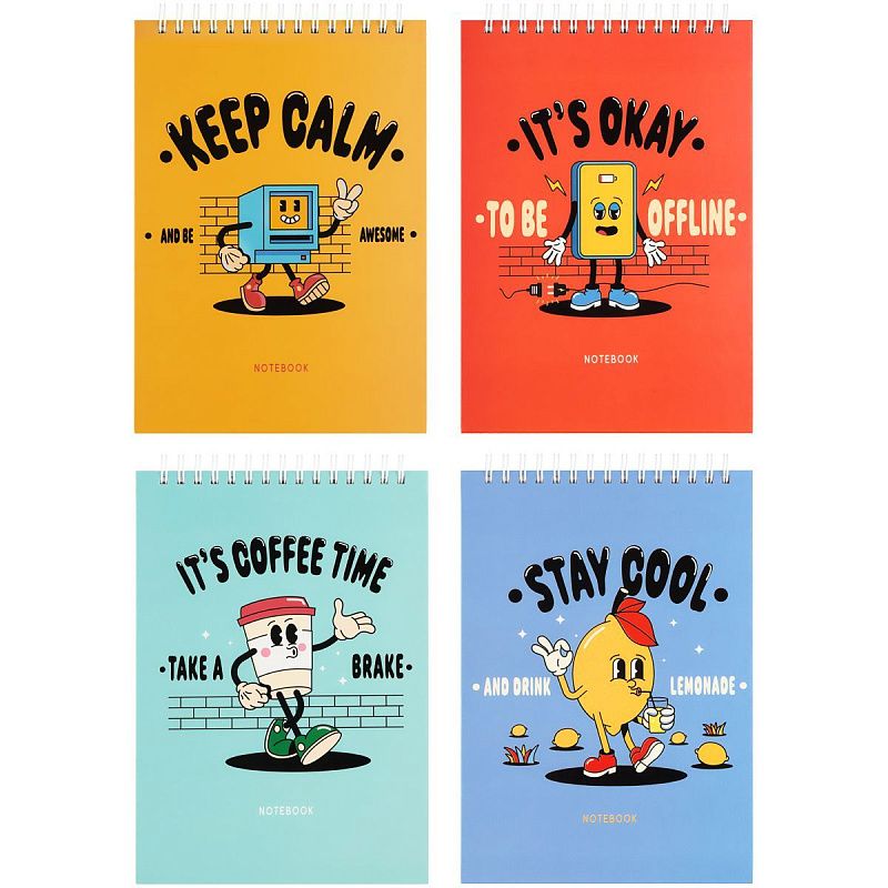 Блокнот А5 80л. на гребне BG "Your poster", твердая обложка, матовая ламинация, выборочный лак