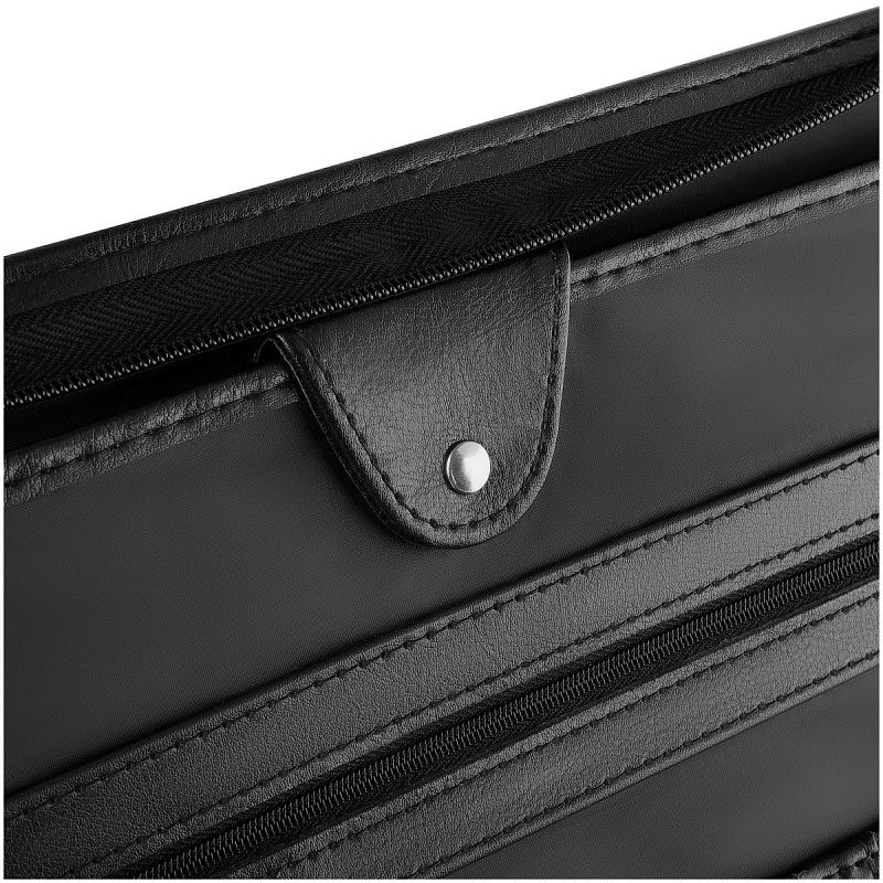 Папка деловая OfficeSpace "Astra" имп. кожзам, на молнии, кольц. зажим, с ручкой 