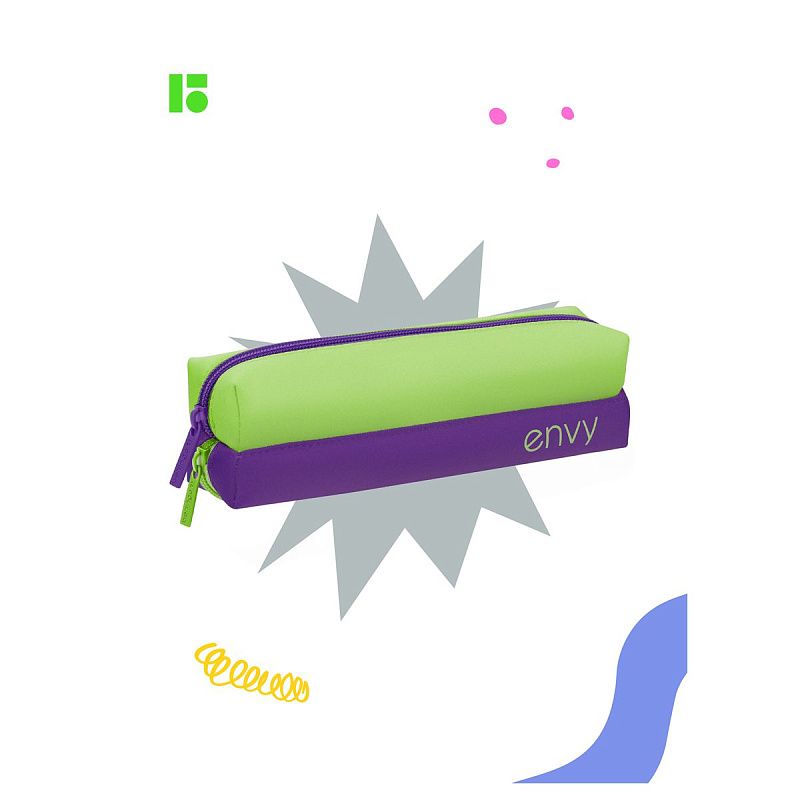 Пенал-косметичка 2 отделения, 205*50*55 Berlingo "Envy", зеленый 