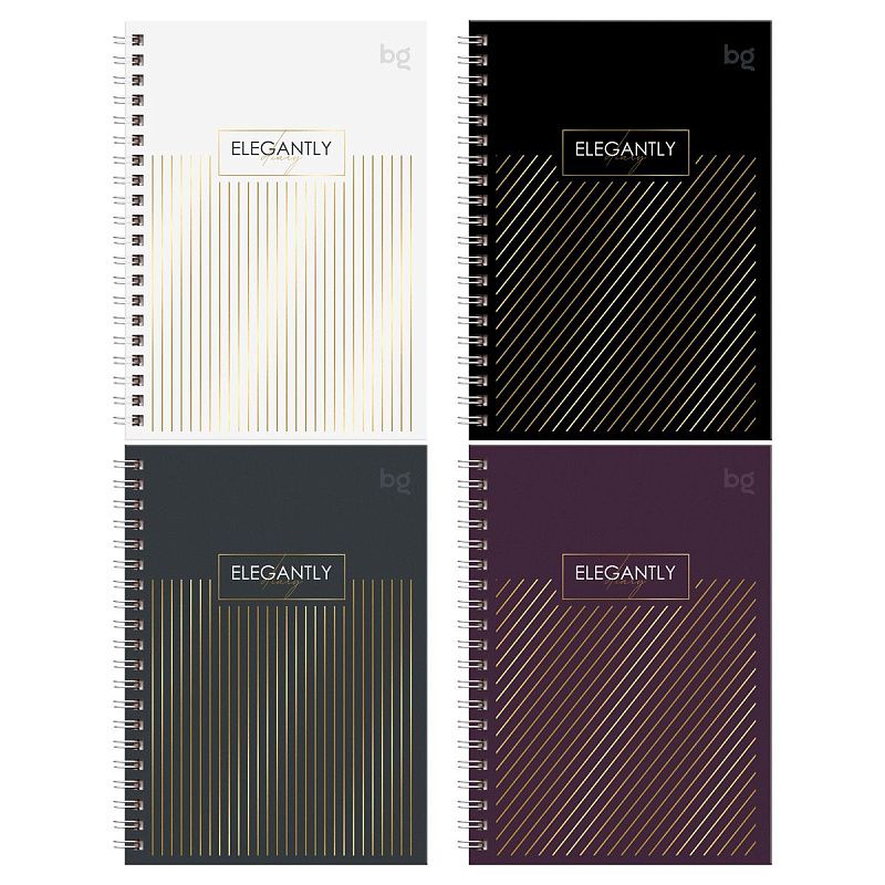 Записная книжка А6 80л., на гребне BG "Minimal", глянцевая ламинация, тиснение фольгой, твердая обложка