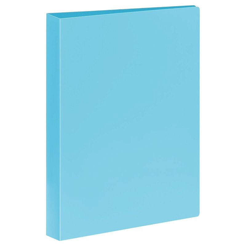 Папка на 2 кольцах СТАММ А4, 25мм, 500мкм, пластик, пастель, голубая