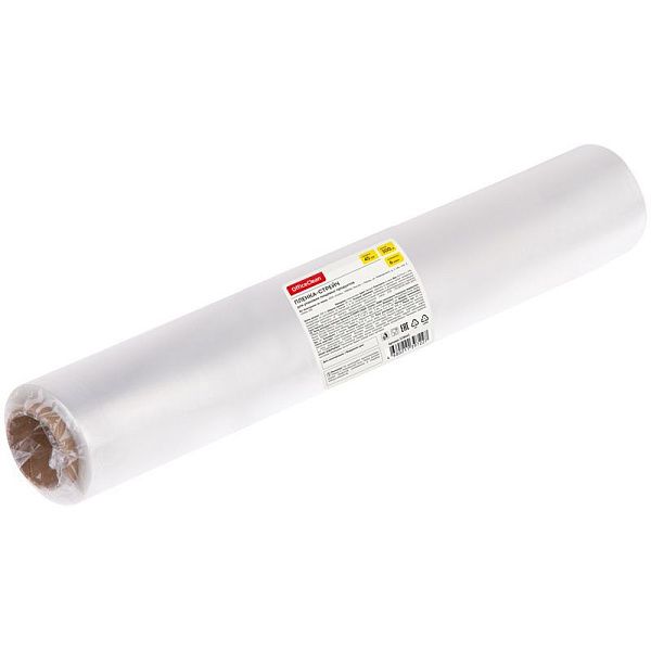 Пленка пищевая OfficeClean, ПЭ, 45см*300м, белая, 6мкм, вес 0,74кг+-5%
