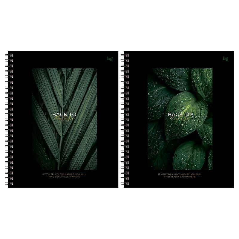 Тетрадь 96л., А5, клетка на гребне BG "Back to nature", глянцевая ламинация, тиснение фольгой, твердая обложка