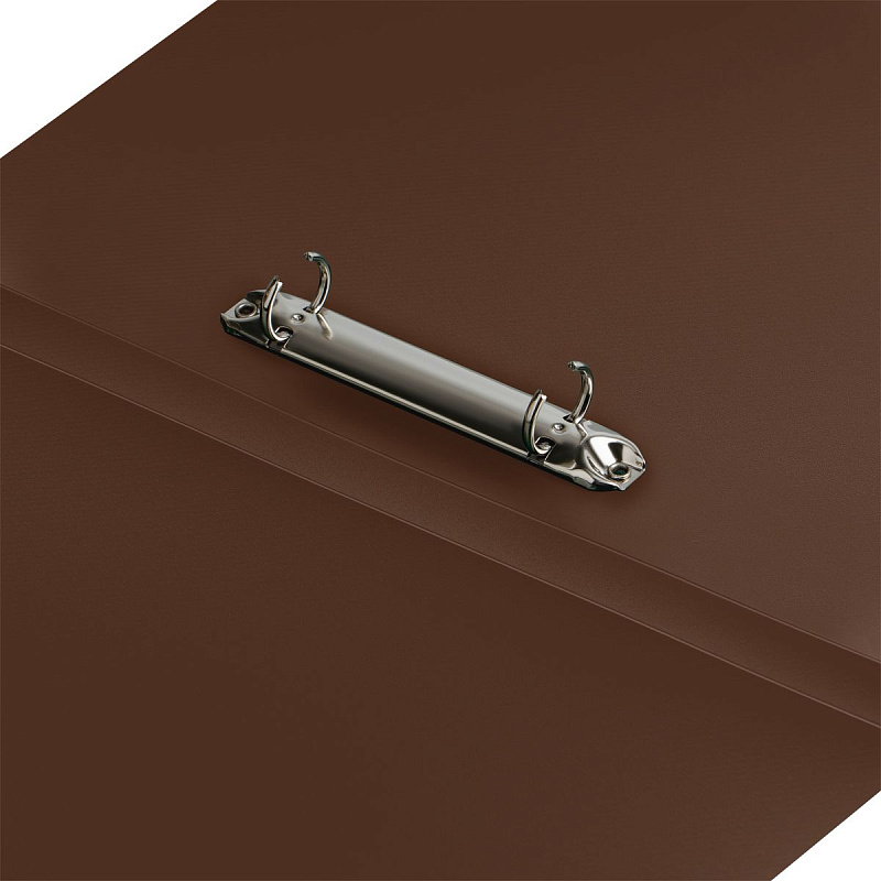 Папка на 2 кольцах СТАММ "Диагональ" А4, 25мм, 700мкм, пластик, шоколад 