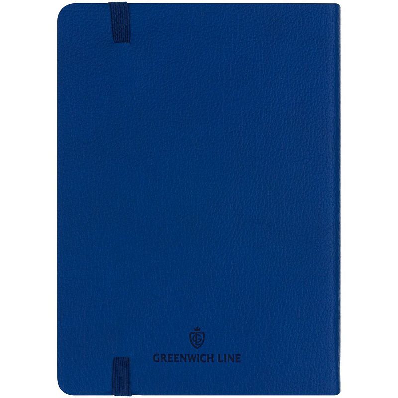 Записная книжка А6 80л. ЛАЙТ, кожзам, Greenwich Line "Classic. Blue", с резинкой, фактурное тиснение, блок в клетку