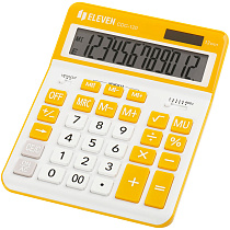 Калькулятор настольный Eleven CDC-120-WH/OR, 12 разрядов, двойное питание, 155*206*38мм, белый/оранжевый