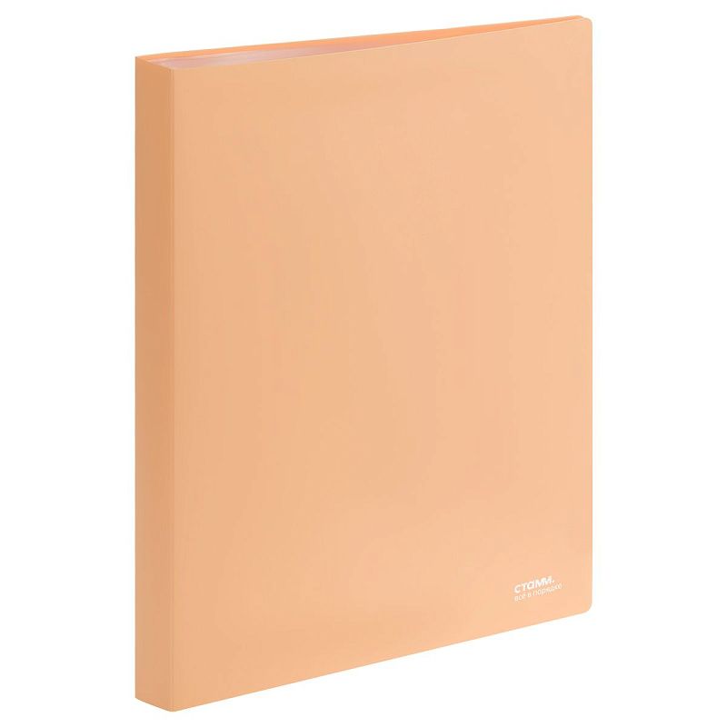 Папка с 60 вкладышами СТАММ "Акцент" А4, 21мм, 800мкм, пластик, персиковая