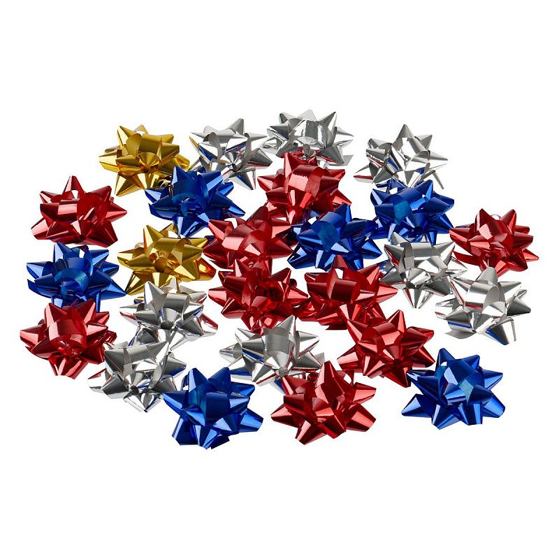 Набор бантов декоративных, MESHU, 24шт, 5см, звезда, ассорти