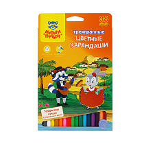 Карандаши цветные Мульти-Пульти "Енот в Испании", 36цв., трехгран., заточен., картон, европодвес