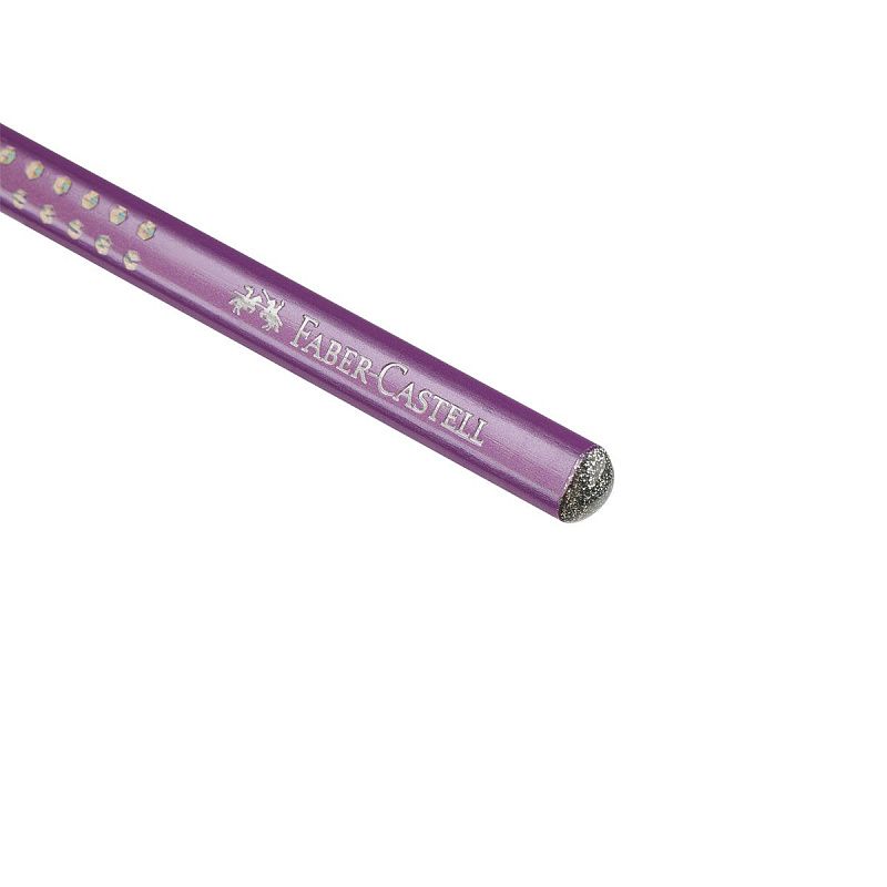 Карандаш ч/г Faber-Castell "Sparkle" В, трехгранный, заточен., фиолетовый металлик 