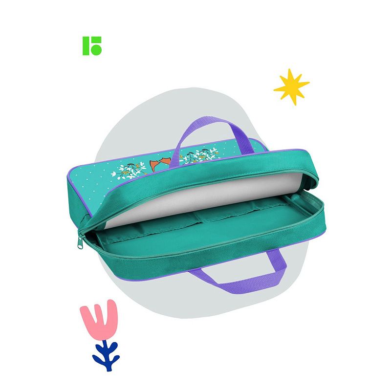 Папка текстильная с ручками 1 отделение, А4 Berlingo "Hello", 350*265*80мм, текстиль, на молнии 