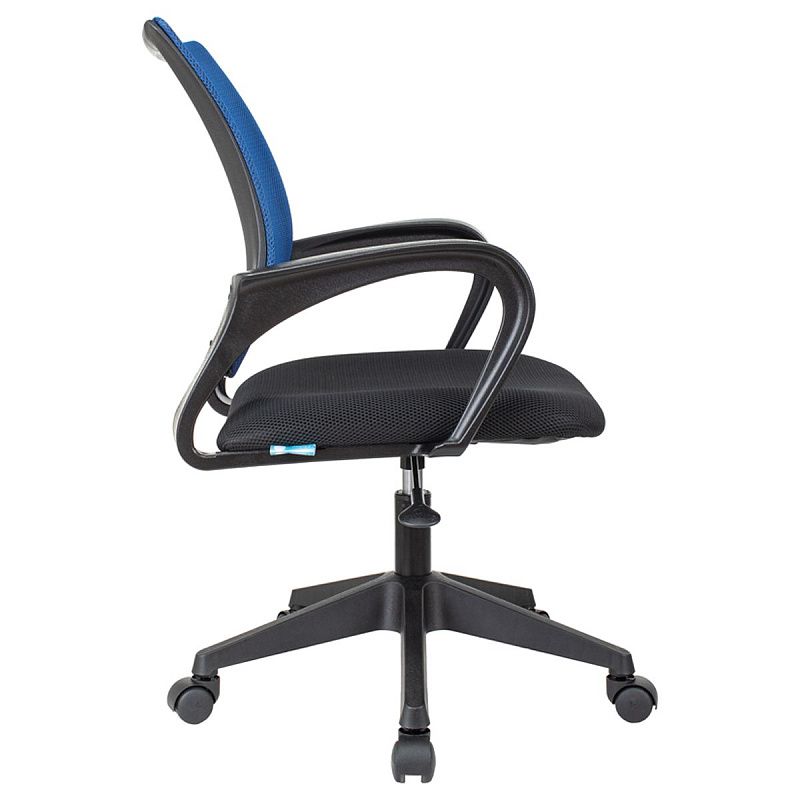 Кресло оператора Helmi HL-M95 R (695) "Airy", спинка сетка синяя/сиденье ткань TW черная, пиастра