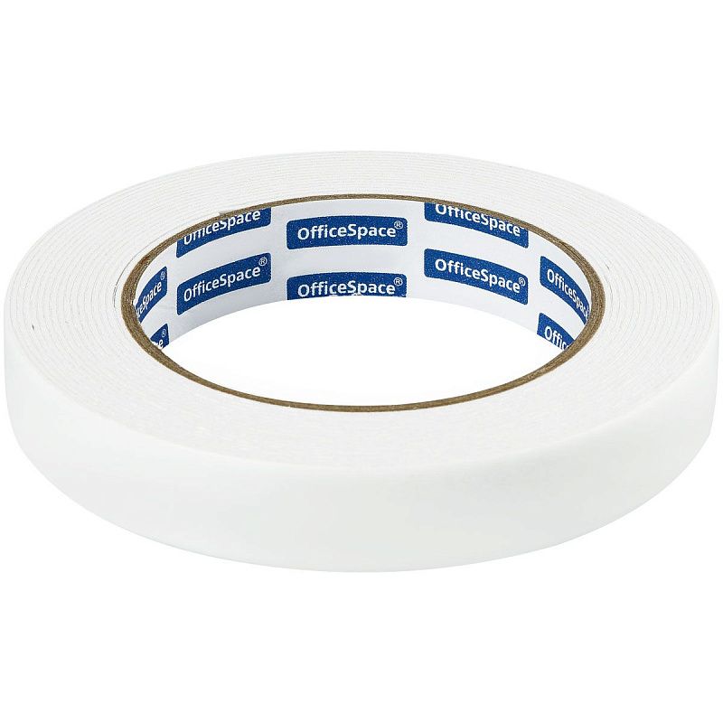Клейкая лента двусторонняя OfficeSpace, 19мм*5м, на вспененной основе, 1мм