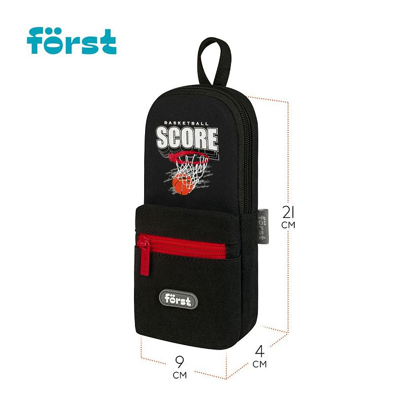 Пенал мягкий 1 отделение, 1 карман, 210*90*40 Först "Score", текстиль 