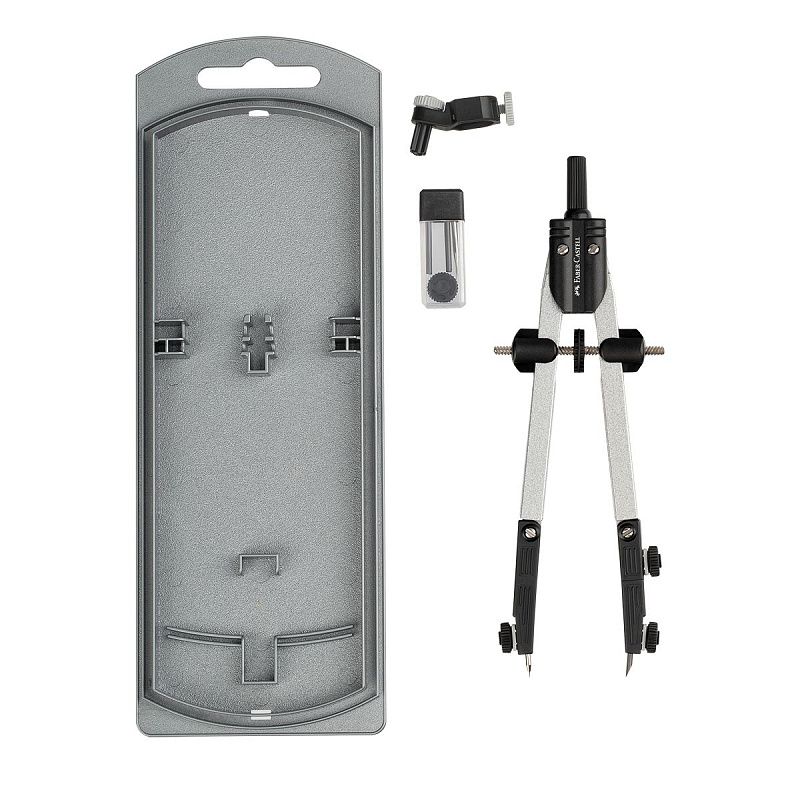 Готовальня Faber-Castell, 3 предмета, пластиковый футляр 