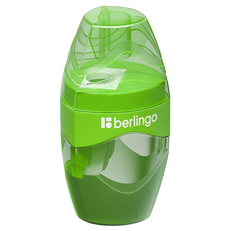 Точилка пластиковая Berlingo "Triangle" 1 отверстие, контейнер, ассорти, дисплей 