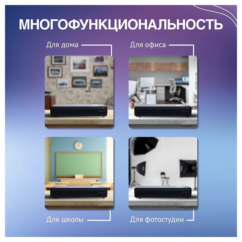 Ламинатор OfficeSpace LM110, А4, 75-125мкм, 2 вала, скорость 30см/мин
