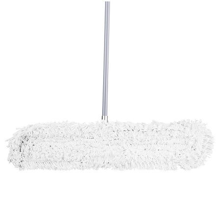 Швабра-рамка OfficeClean Professional, стал. ручка 125см, цельный флаун., МОП с завязками, хлопок 90см