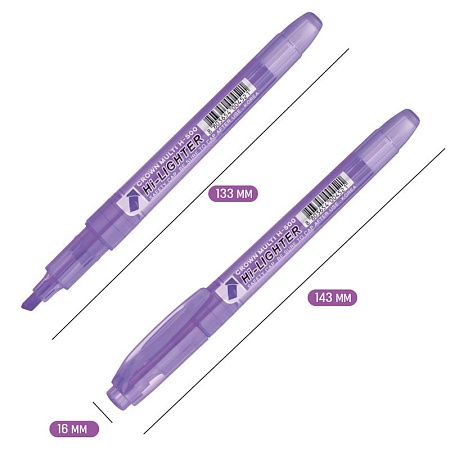 Текстовыделитель Crown "Multi Hi-Lighter" фиолетовый, 1-4мм 