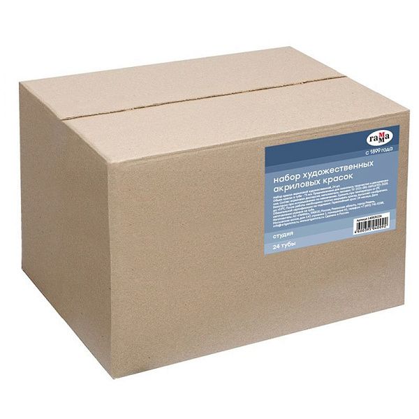 УЦЕНКА - Краски акриловые художественные Гамма "Студия", 24шт (22цв.), 75мл/туба, картон. упаковка