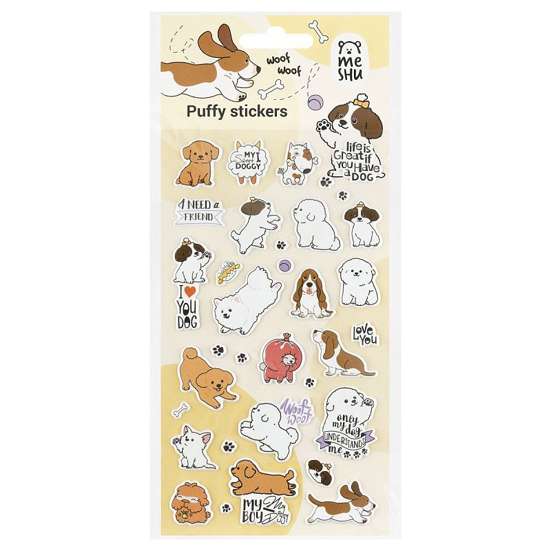 Наклейки объемные MESHU "Best friend", 10*23см, пакет европодвес