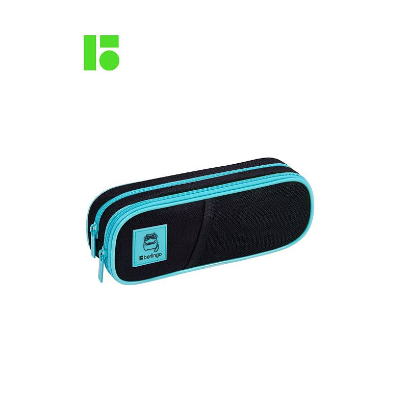Пенал мягкий 2 отделения, 220*80*50 Berlingo "Clever cat", полиэстер, внутренний органайзер 