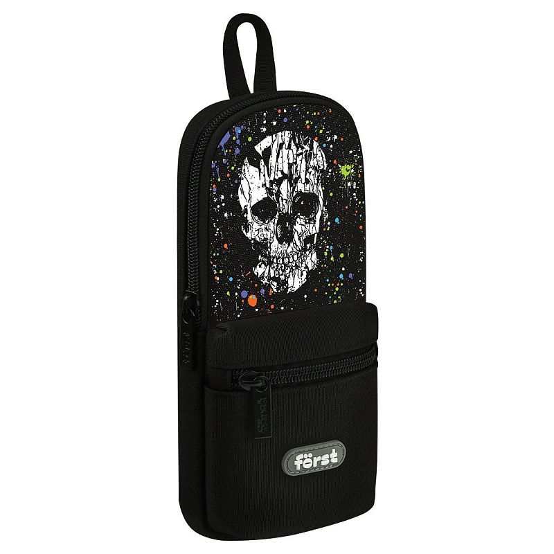 Пенал мягкий 1 отделение, 1 карман, 210*90*40 Först "Skull", текстиль