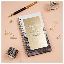 Записная книжка 95*175 мм 96л. на гребне MESHU "Dreams come true", матовая ламинация, твердая обложка, тиснение фольгой Записная книжка 95*175 мм 96л. на гребне MESHU "Dreams come true", матовая ламинация, твердая обложка, тиснение фольгой