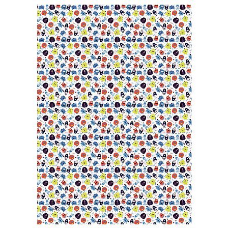 Упаковочная бумага глянц. 70*100см, MESHU "Monsters", 80 г/м2, ассорти, 3 дизайна