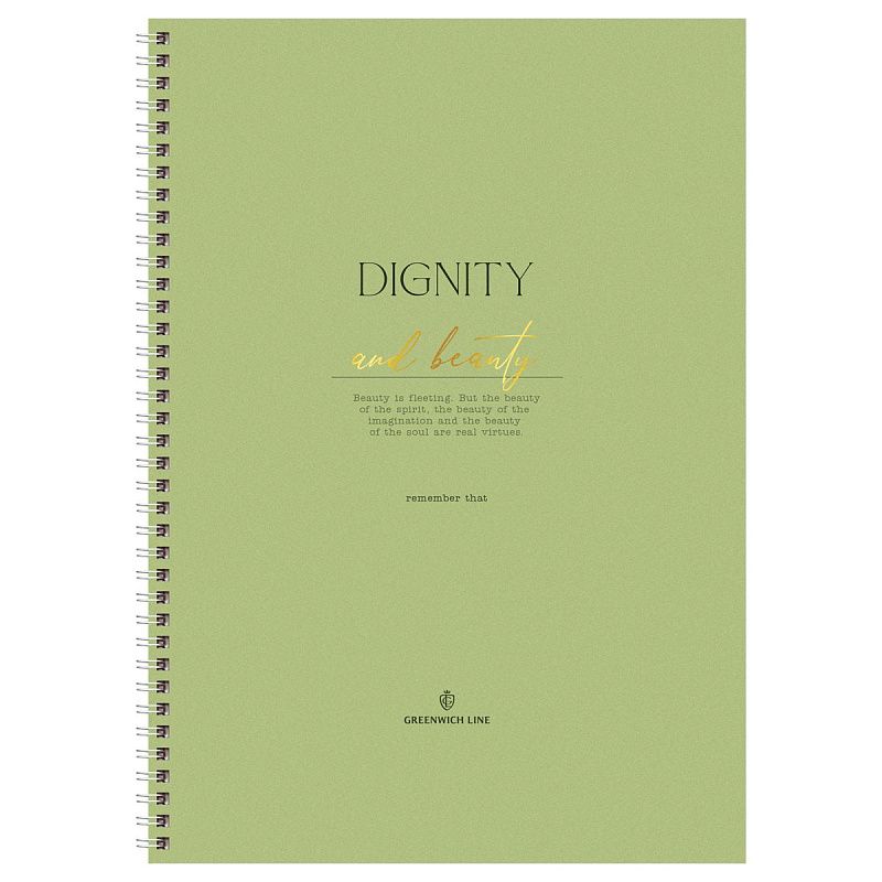 Тетрадь 80л., А4, клетка на гребне GreenwichLine "Dignity", матовая ламинация, тиснение фольгой, 80г/м2