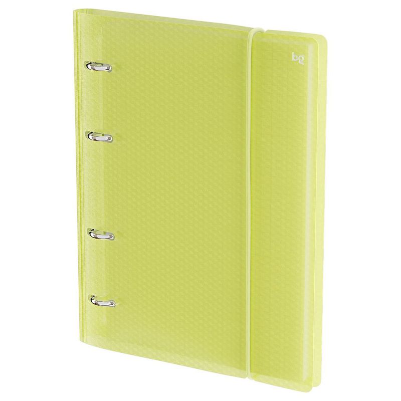 Тетрадь на кольцах А5, 120л., BG "Neon", пластиковая обложка, желтый, с резинкой
