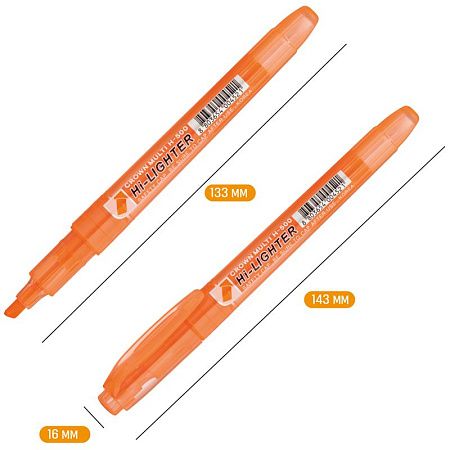Текстовыделитель Crown "Multi Hi-Lighter" оранжевый, 1-4мм 