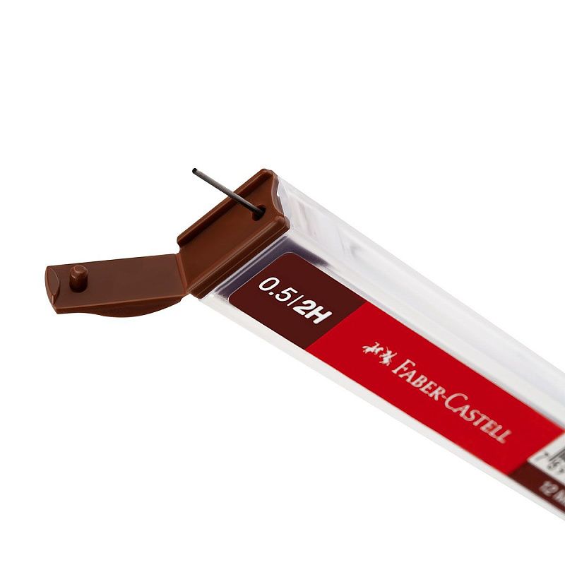 Грифели для механических карандашей Faber-Castell "Polymer", 12шт., 0,5мм, 2H 