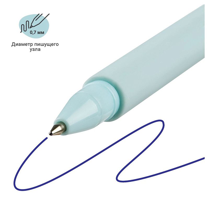 Ручка шариковая MESHU "Shark", синяя, 0,7мм, корпус ассорти, с топпером 