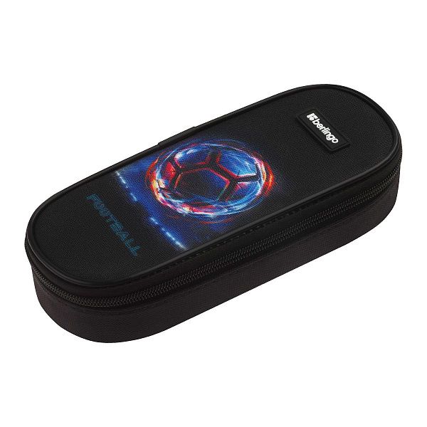 Пенал корпусный 1 отделение, 220*90*45 мм, Berlingo "Cyber Football", полиэстер