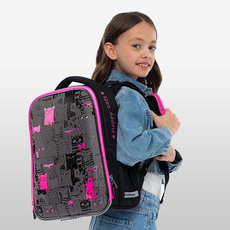 Ранец Berlingo Expert "Happy Cats" 37*28*16см, 2 отделения, 2 кармана, анатомическая спинка 