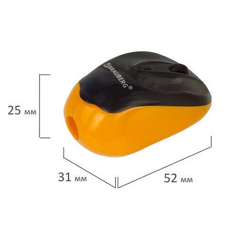 Точилка BRAUBERG "Click", с контейнером, пластиковая, корпус ассорти, 228445 