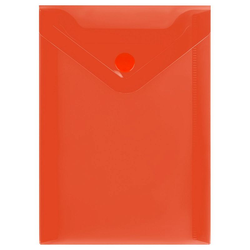 Папка-конверт на кнопке СТАММ А6, 150мкм, прозрачные, ассорти 