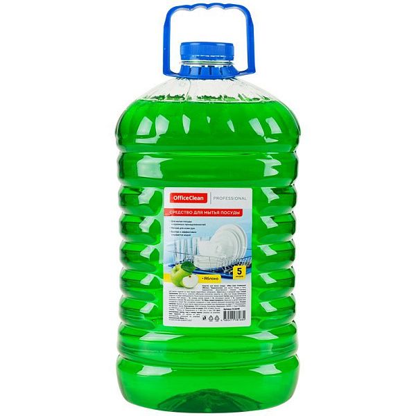Средство для мытья посуды OfficeClean "Яблоко", ПЭТ, 5л 