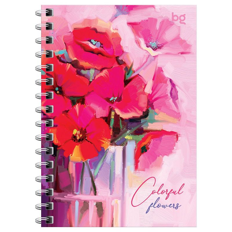 Записная книжка А6 120л. на гребне BG "Цветочный стиль"