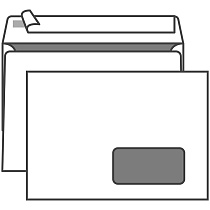 Конверт C5, KurtStrip, 162*229мм, б/подсказа, с прав. окном, отр. лента, внутр. запечатка
