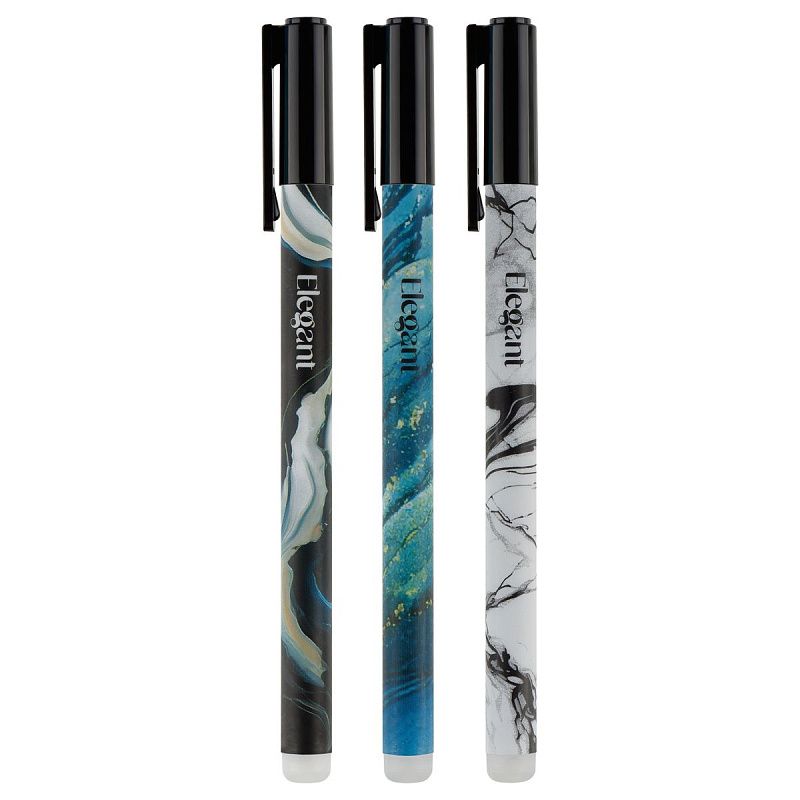Ручка гелевая стираемая MESHU "Marble" синяя, 0,5мм, корпус ассорти 